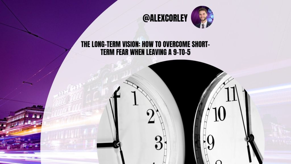 Two clocks showing 9 AM and 5 PM symbolising the transition from a 9-to-5 job to entrepreneurship, representing how to quit your job and start a business