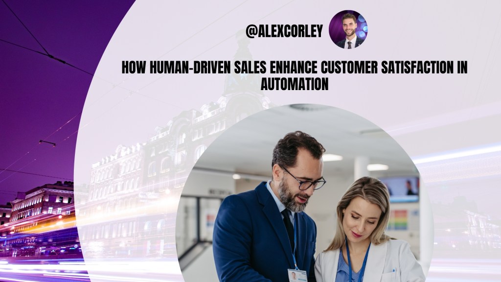 Sales representative building customer trust through face-to-face conversation in a digitally enhanced workspace